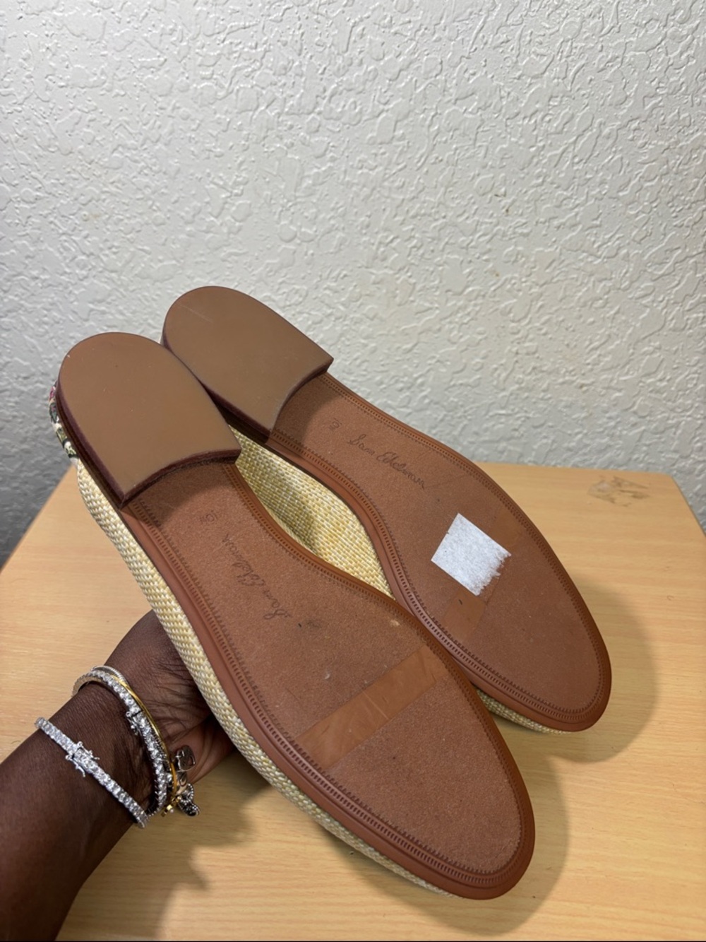 Sam Edelman Men's Cream Woven Slip-On Horsebit Loafers - Picture 7 of 9